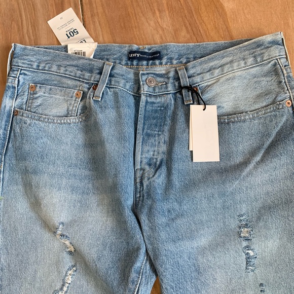 Levi’s 501 Tapered Leg Distressed Jeans - Picture 6 of 8